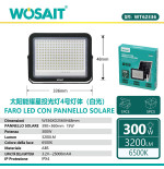 Faro LED Solare 300W 3200lm 6500K Batteria 25000mAh WT62336